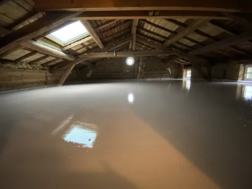 Aménagement de comble sur St denis de cabanne, Roanne, Chape Liquide Masson