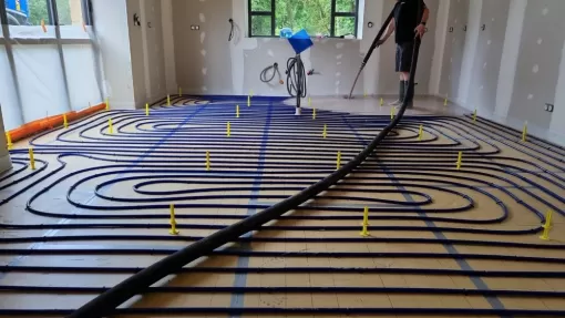 Chape liquide plancher chauffant Roanne, Roanne, Chape Liquide Masson