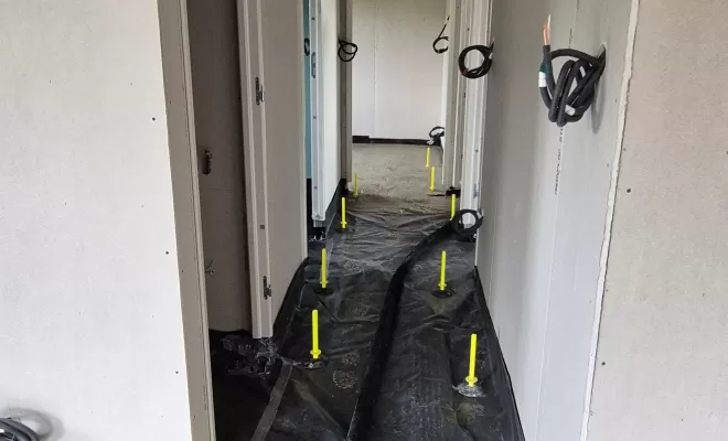 Pose d'un isolant acoustique et chape anhydrite thermio Max à Semur en Brionnais par Chape Liquide Masson, Roanne, Chape Liquide Masson