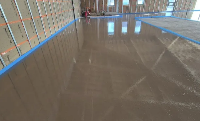 Pose d'isolant de sol et chape liquide pour une pharmacie à Marcigny, Roanne, Chape Liquide Masson